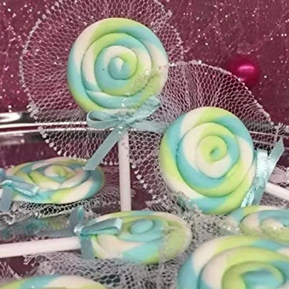 Swirl Lollipop Baby Shower, Holiday or Birthday Party Favors 6 Count